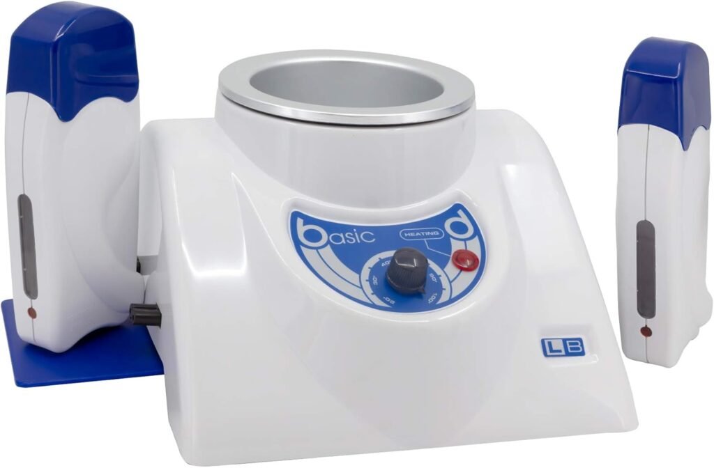 EpilWax - Grande Cuve Chauffe Cire pour Pot 800 ml Épilation Professionnelle + 2 X Chauffe Cire Compatible avec Cire Roll-On 100 ml - Facile à Utiliser et Ergonomique - Blanc