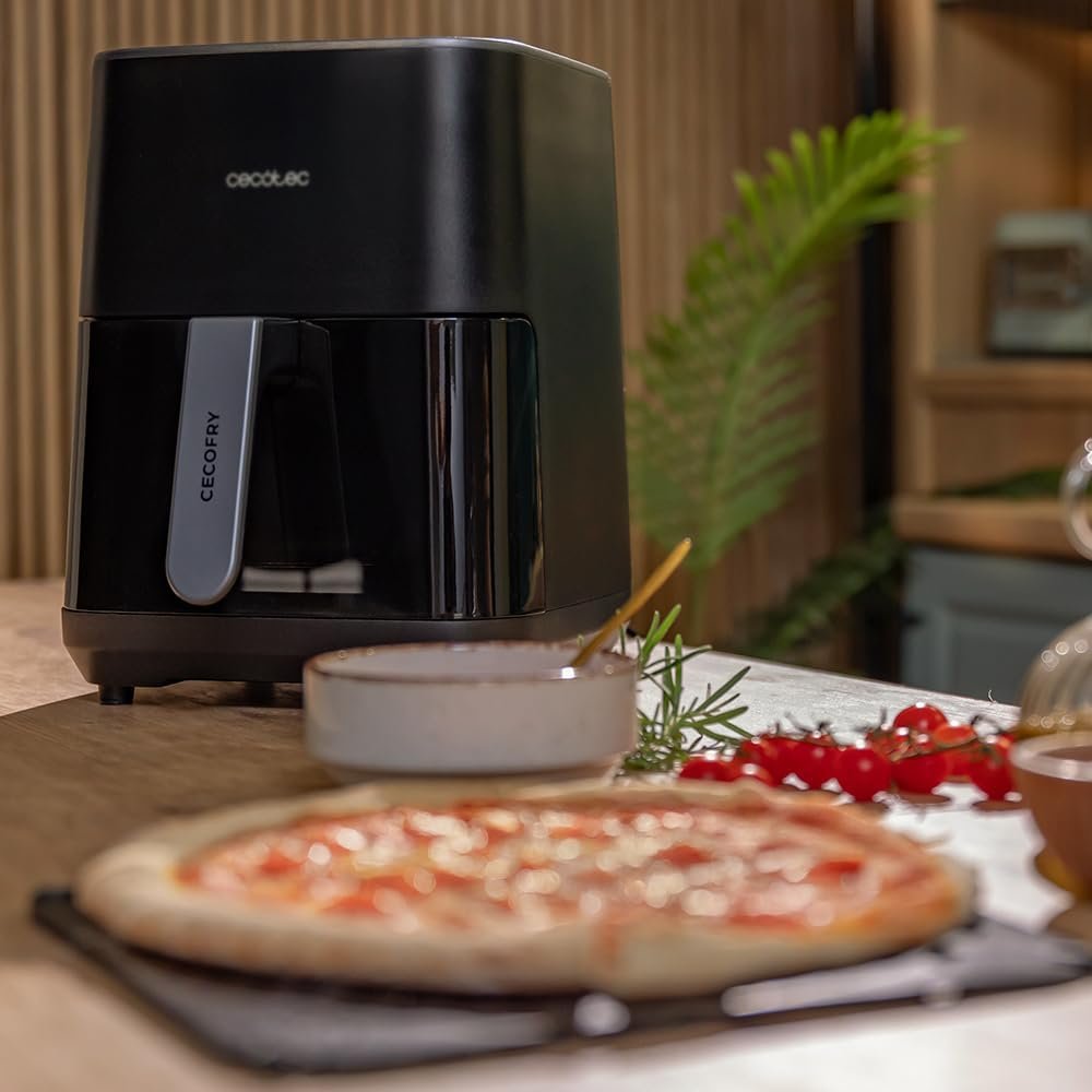 Cecotec Air Fryer Cecofry&Grill Duoheat 4000 - Friteuse à Air sans Huile de 4 L, Grill, Plancha, Double résistance, 1900 W, Cuisson uniforme, Moins de graisse, Idéale pour viandes et pizzas