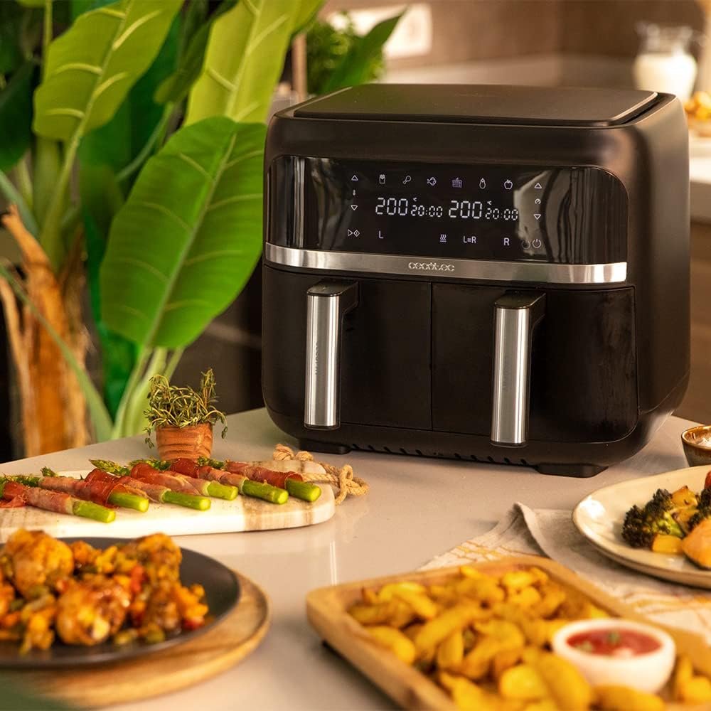 Friteuse sans huile Cecotec Cecofry Advance Double X. 9L, 2850W. Numérique avec 2 paniers indépendants, Technologie PerfectCook, Minuterie et 6 Modes.