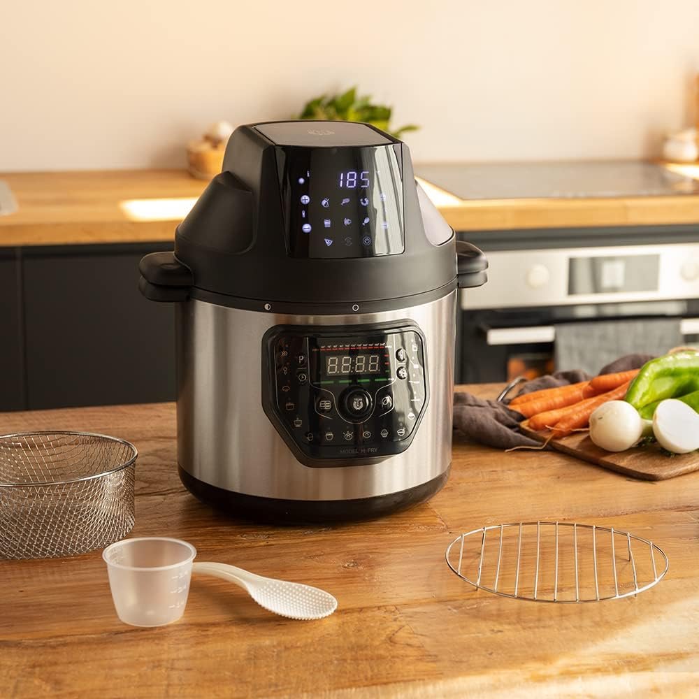 Robot de cuisine multifonction Cecotec Pot programmable avec tête Friteuse d'air GM H Fry 6 litres Gris. Couvercle Advance, programmable 24h, température réglable, recette incluses. Achat en ligne sur notre boutique.