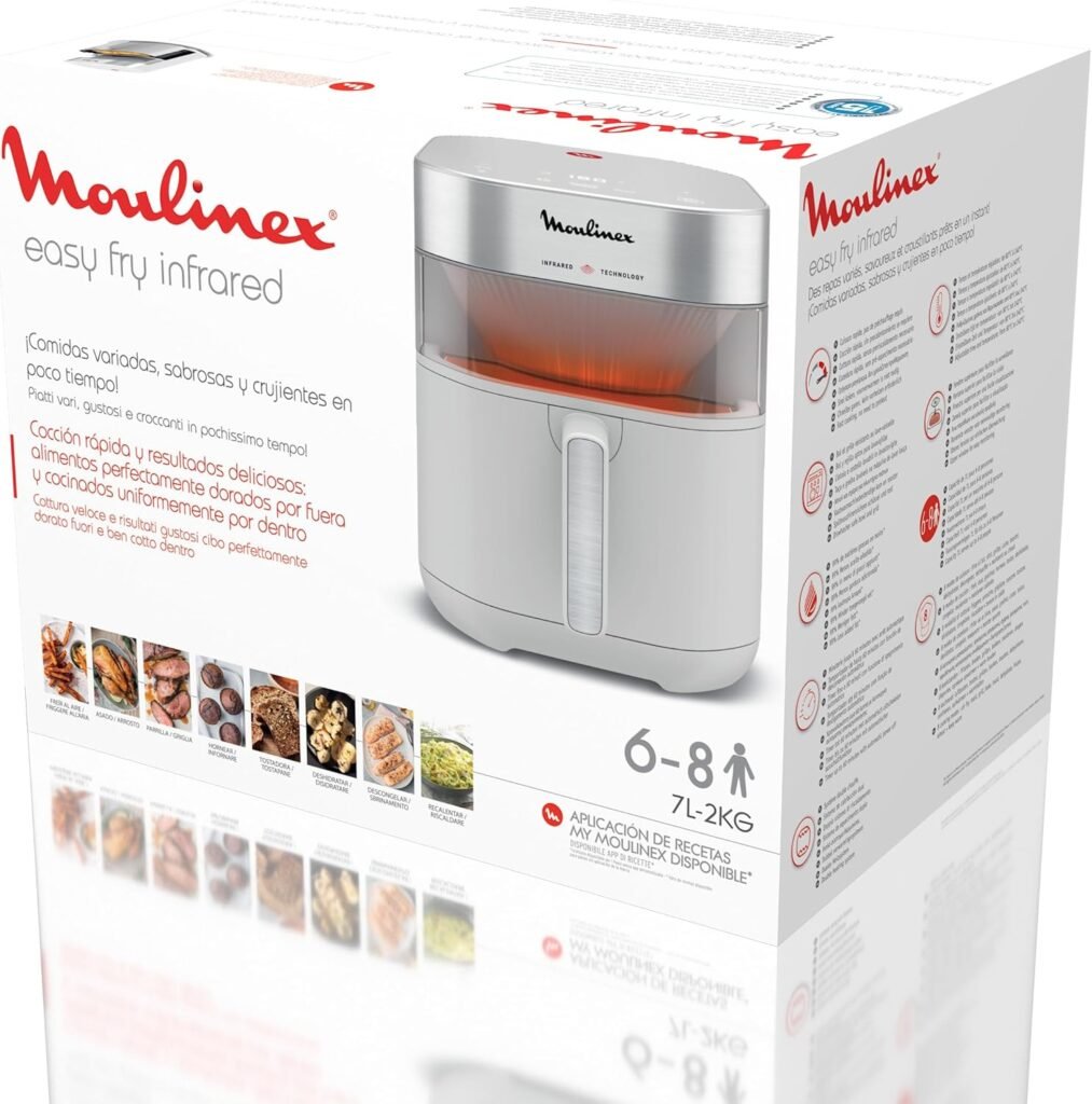 Moulinex Easy Fry Infrared, air fryer, Résultats croustillants, Technology infrarouge, Grande capacité, EZ831GF0, Gris Nube