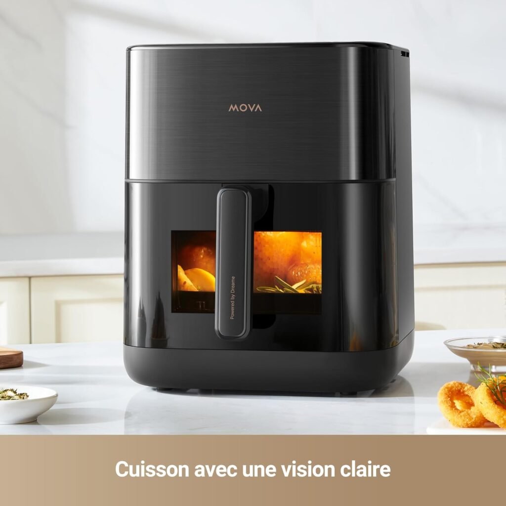 Mova AeroChef FD10 Pro Friteuse à air chaud, Effet Croustillant Rapide, Friteuse sans Huile, Grande Friteuse à Air Chaud de 6L, Double Système de Chauffage, 50C-230 C, 11 Modes Préréglés