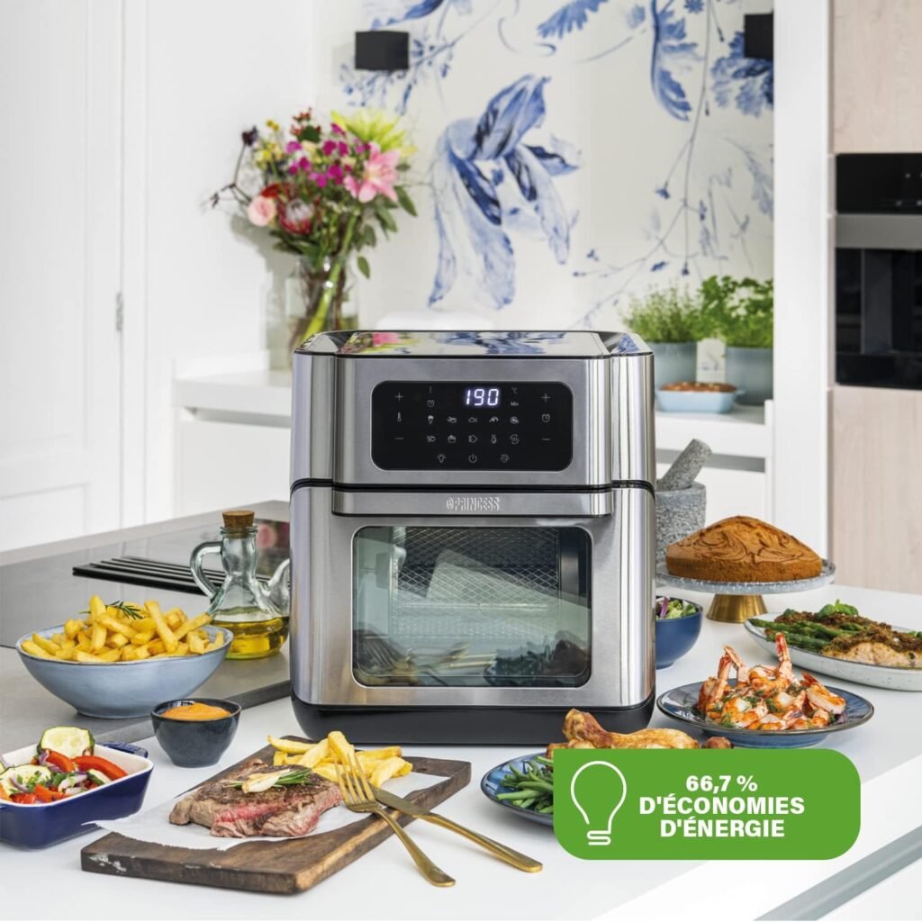 Princess Forno Aerofryer 10 L - Economisez 66,7% d'énergie - Acier inoxydable - 10 réglages préprogrammés