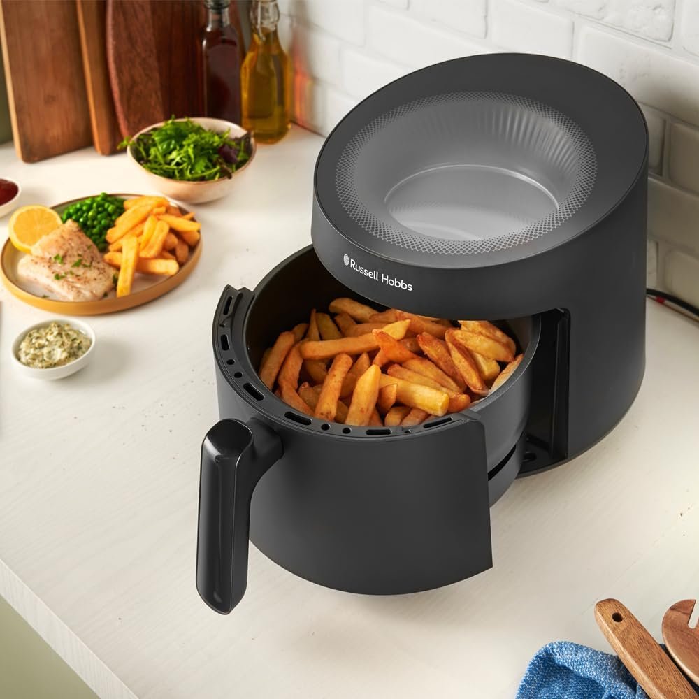 Friteuse sans huile Russell Hobbs Air Fryer 5L - Vue panoramique, contrôle tactile, programmable [Noir]