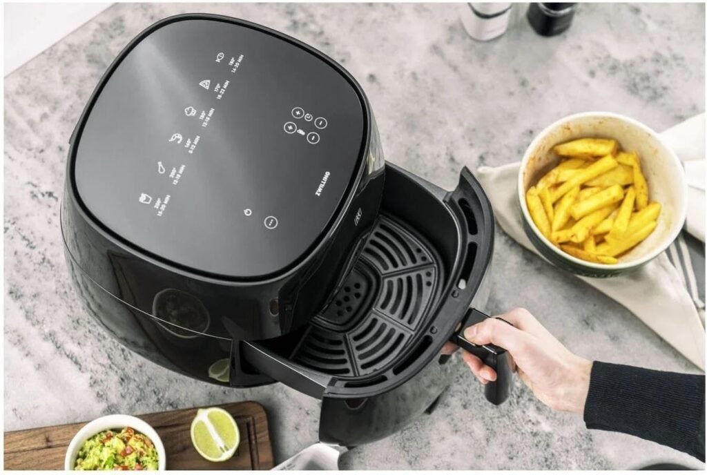 Friteuse à Air Chaud ZWILLING Air Fryer - 4 Litres, Noir - 1400 W - Cuisson Réglable de 80° à 200° - Pour 2 à 4 Personnes - 6 Programmes