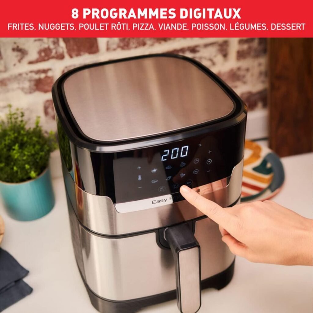 Moulinex Easy Fry & Grill Digital 2-en-1 Friteuse sans huile + grill, Capacité 4,2 L, Jusqu’à 6 personnes, 8 programmes automatiques, Température réglable, Timer digital, air fryer EZ505D10 - Image du produit.