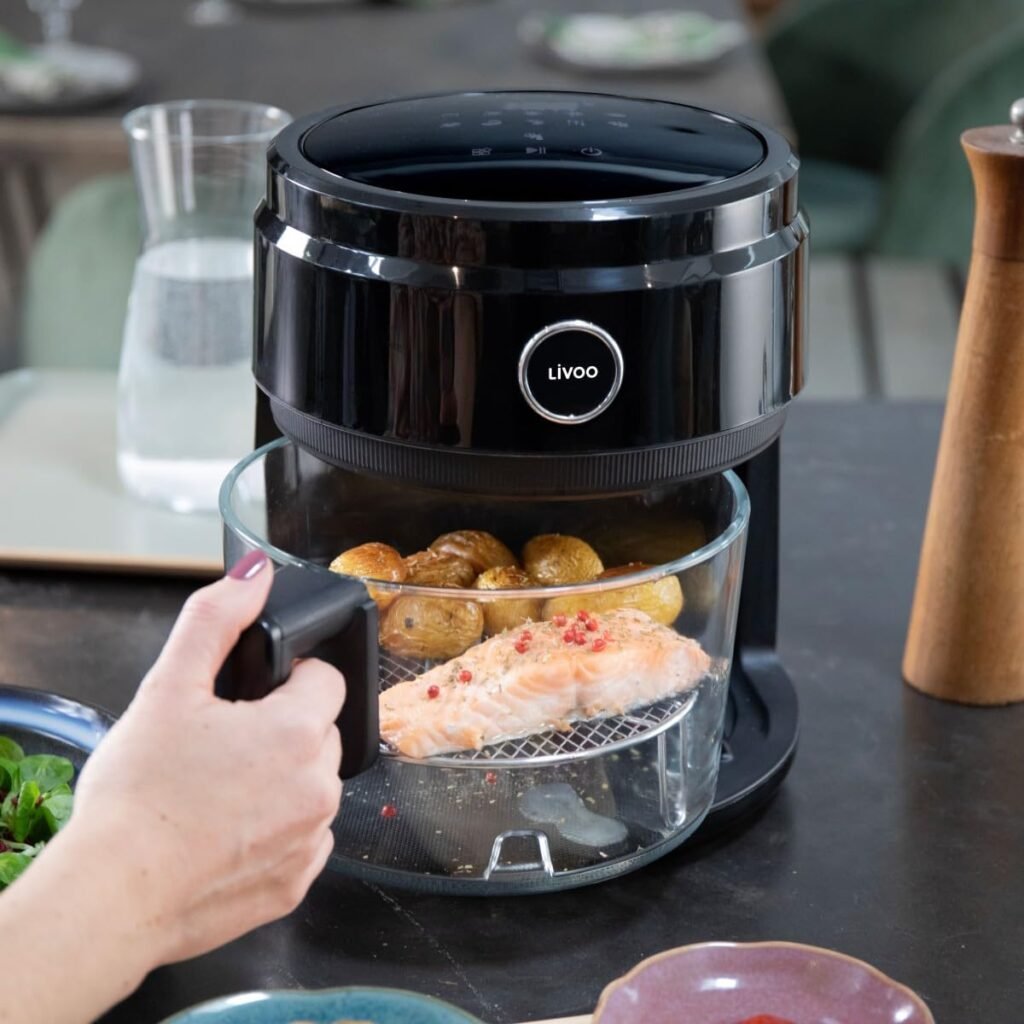 Friteuse sans huile Livoo 3,5 L - 1400W, 8 programmes de cuisson, température réglable, 200 °C, minuterie