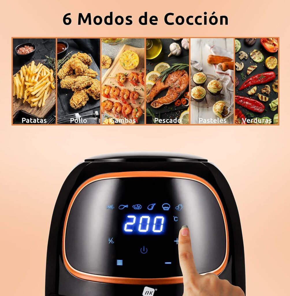 Friteuse à air chaud sans huile 2L - Facile à utiliser, 6 Programmes disponibles. Commandez dès maintenant!