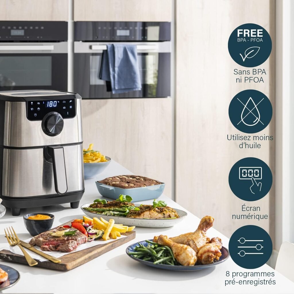 Friteuse sans huile numérique Princess Airfryer - Livre de recettes numérique à télécharger - 4,5 L - 1 kg - Achetez maintenant !